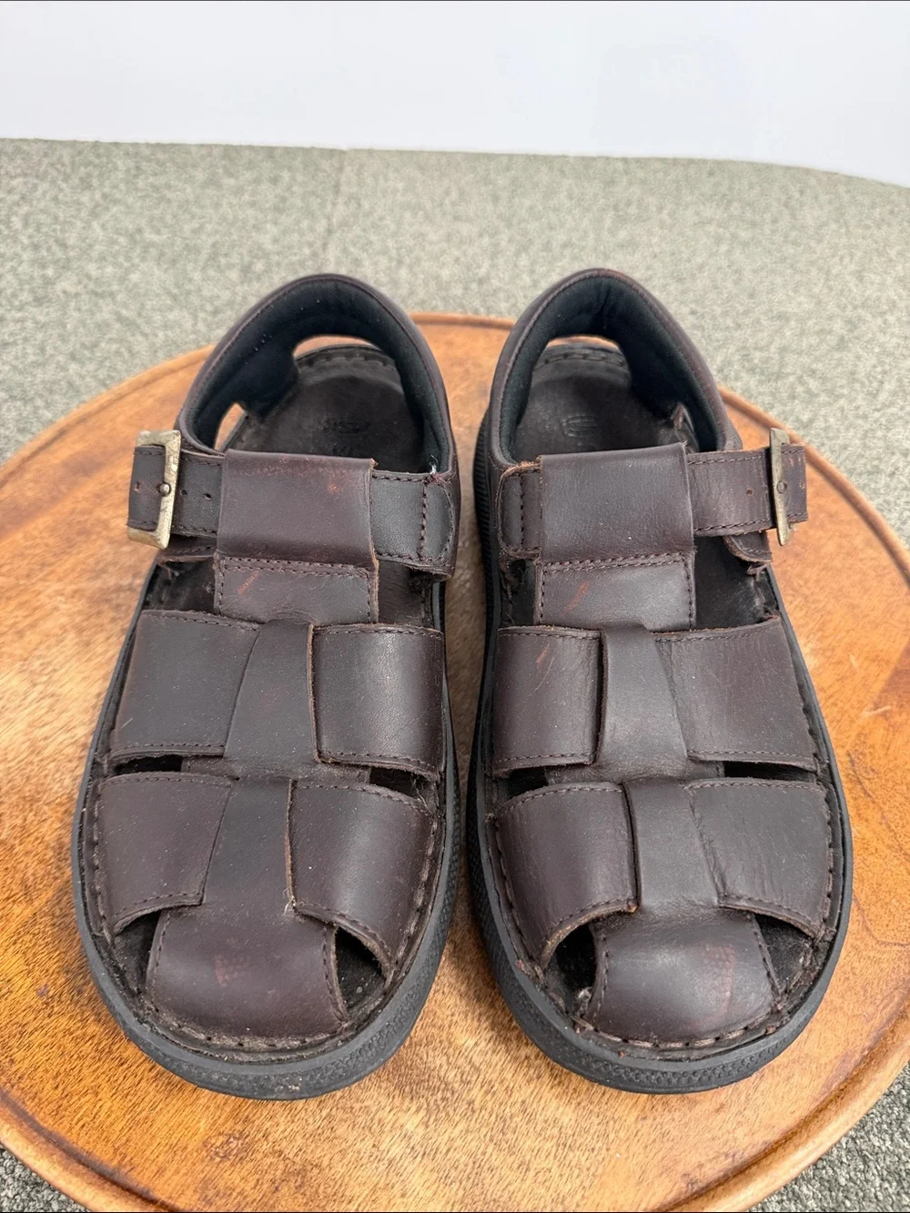 Skechers Sandals Mens 7 Brown Leather Fisherman Buckle Chunky 90s Y2K 7411